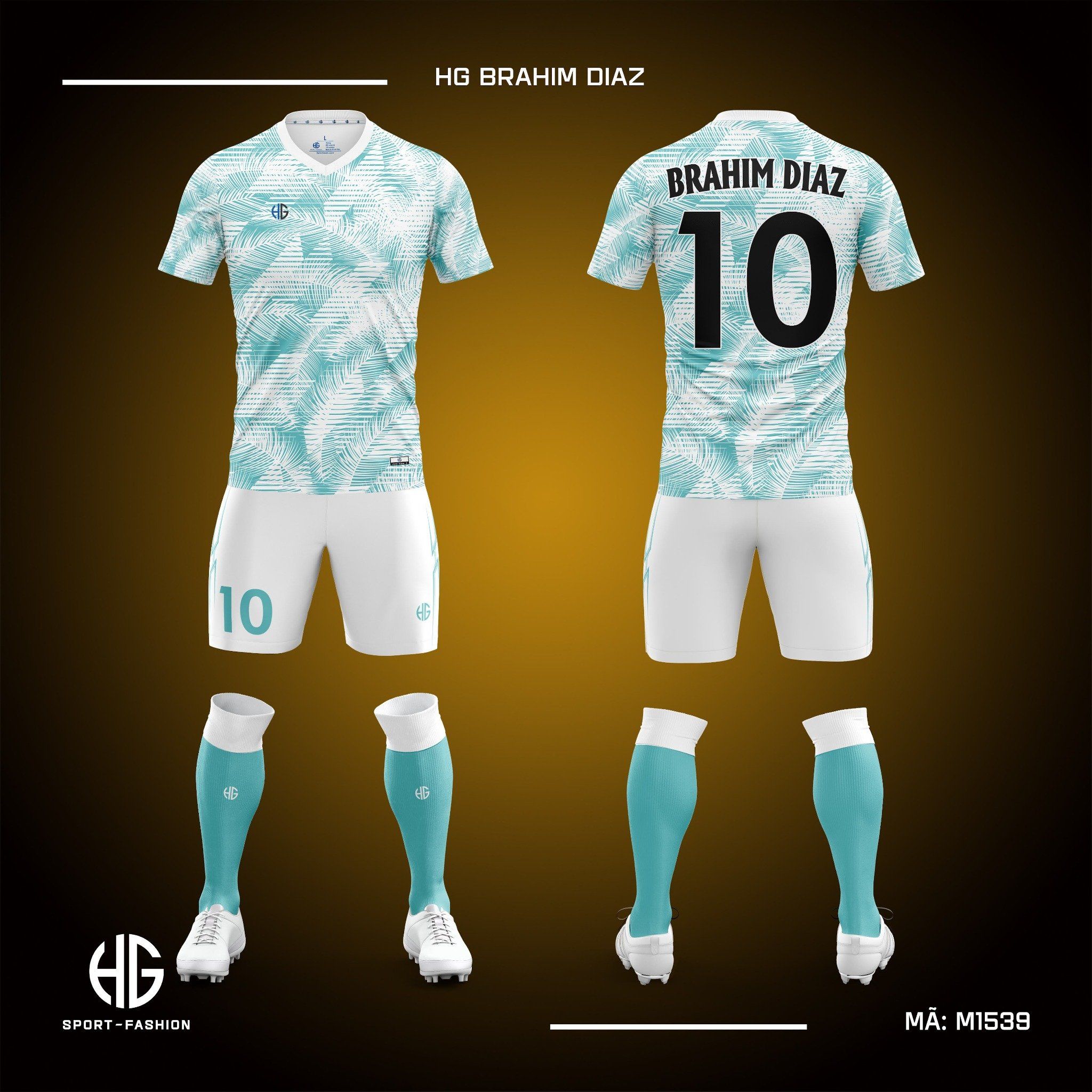  Áo bóng đá thiết kế M1539. HG Brahim Diaz 