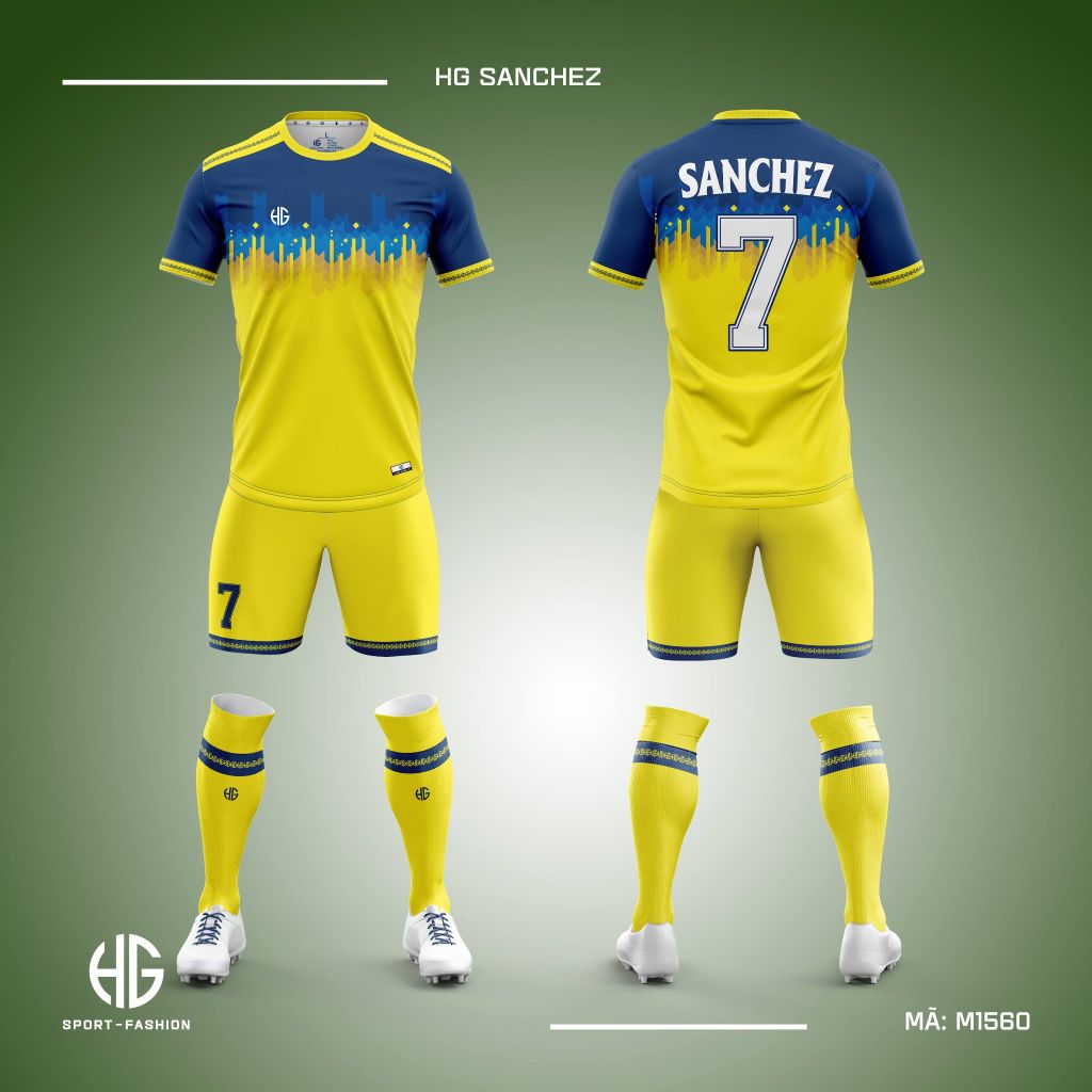  Áo bóng đá thiết kế M1560. HG Sanchez 