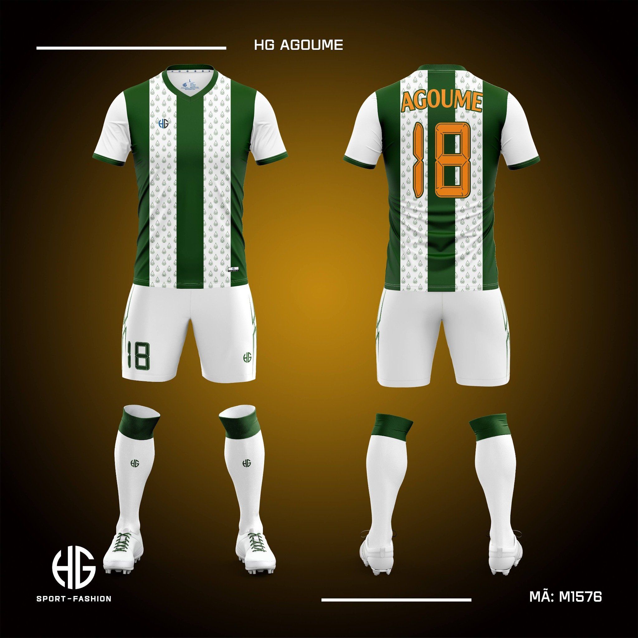  Áo bóng đá thiết kế M1576. HG Agoume 