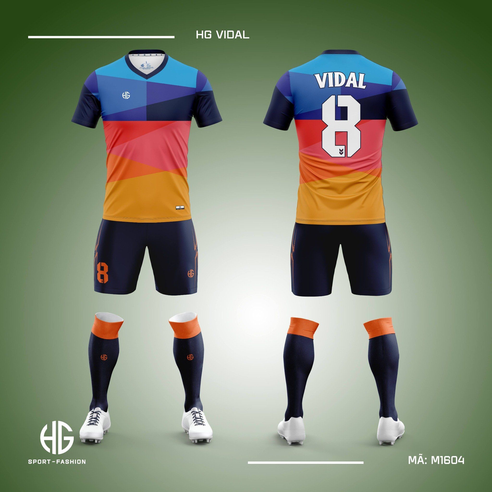  Áo bóng đá thiết kế M1604. HG Vidal 