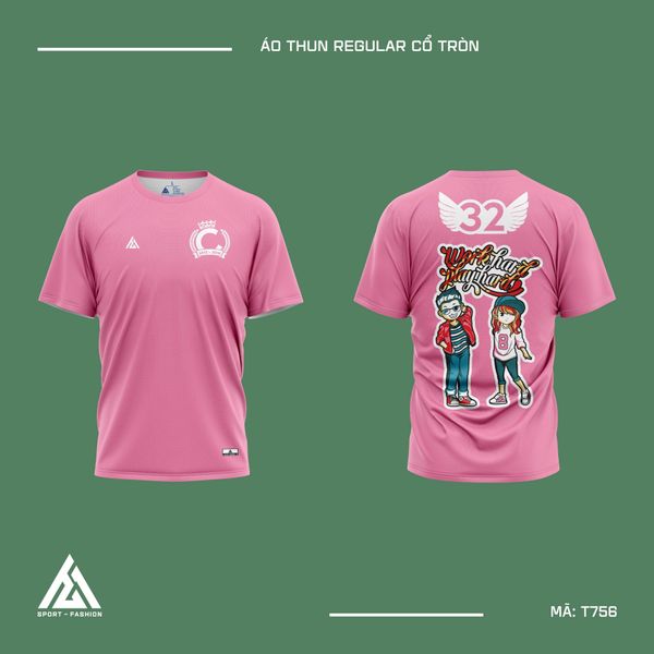  Áo đồng phục học sinh màu hồng T756 