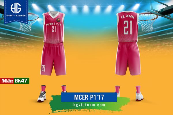  Bộ bóng rổ thiết kế màu đỏ BK47 