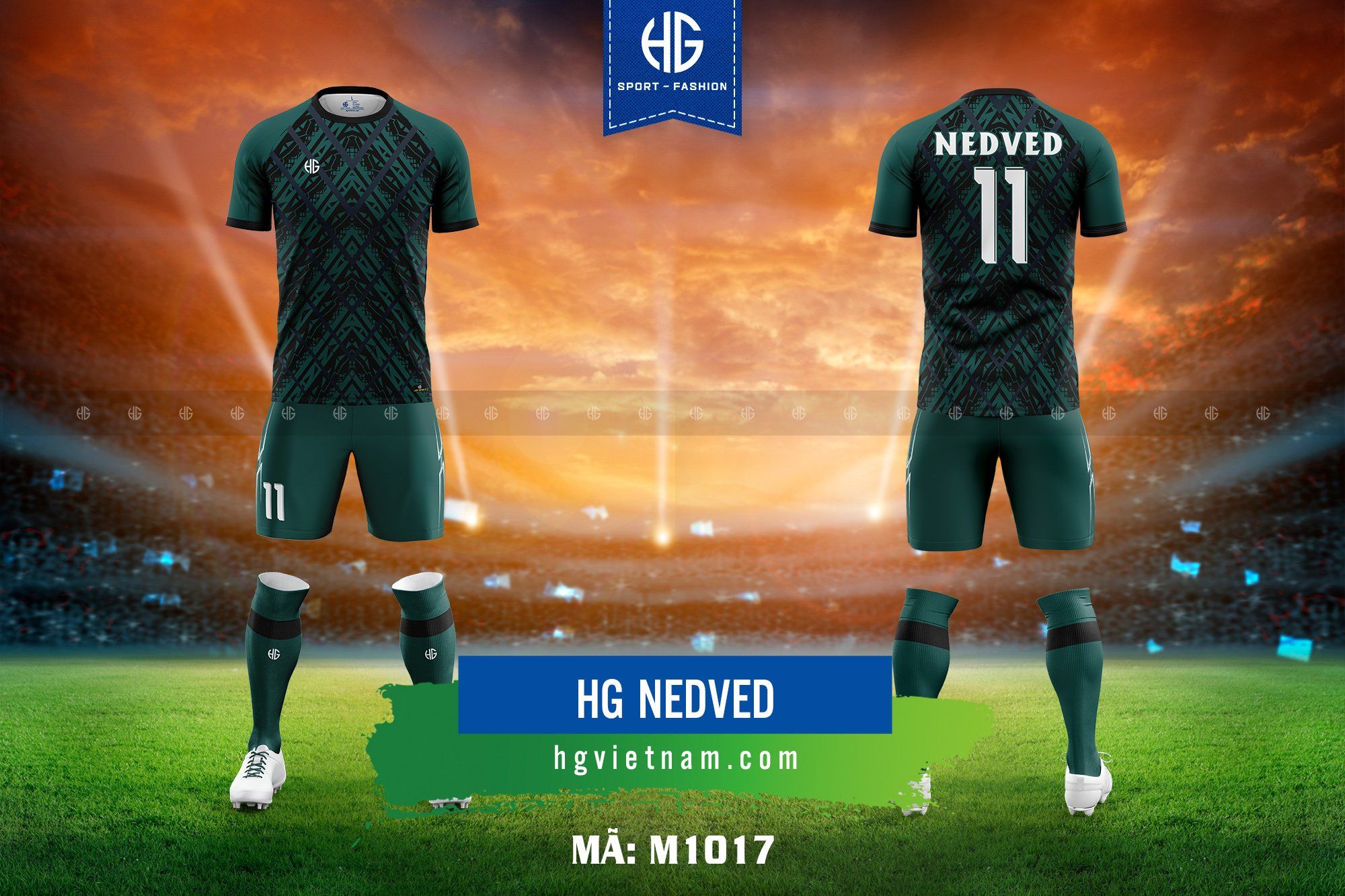  Áo bóng đá thiết kế M1017. HG Nedved 