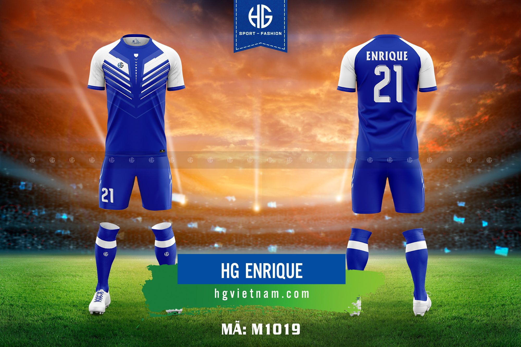  Áo bóng đá thiết kế M1019. HG Enrique 