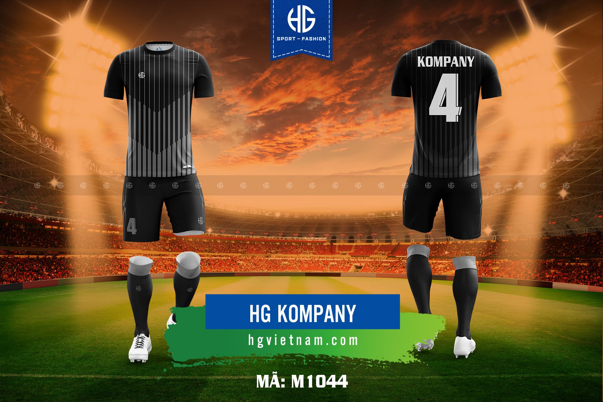  Áo bóng đá thiết kế M1044. HG Kompany 