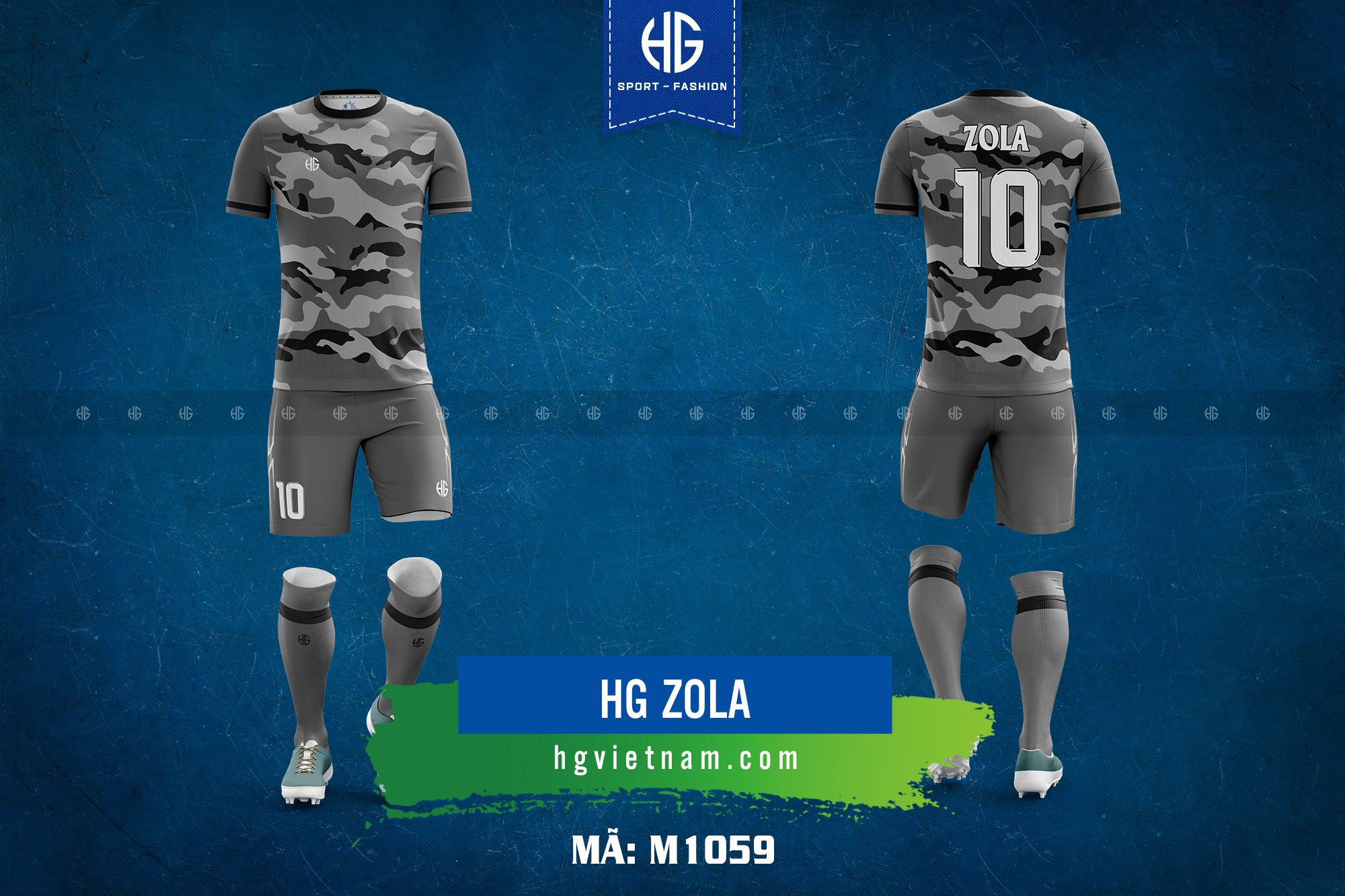 Áo bóng đá thiết kế M1059. HG Zola 
