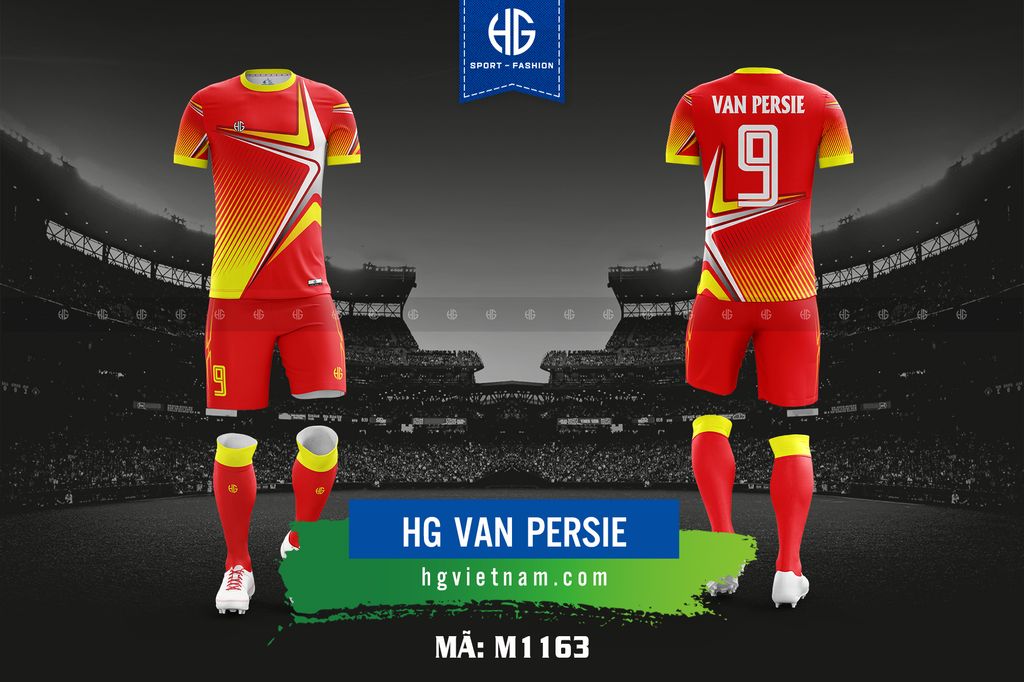  Áo bóng đá thiết kê M1163. HG Van Persie 