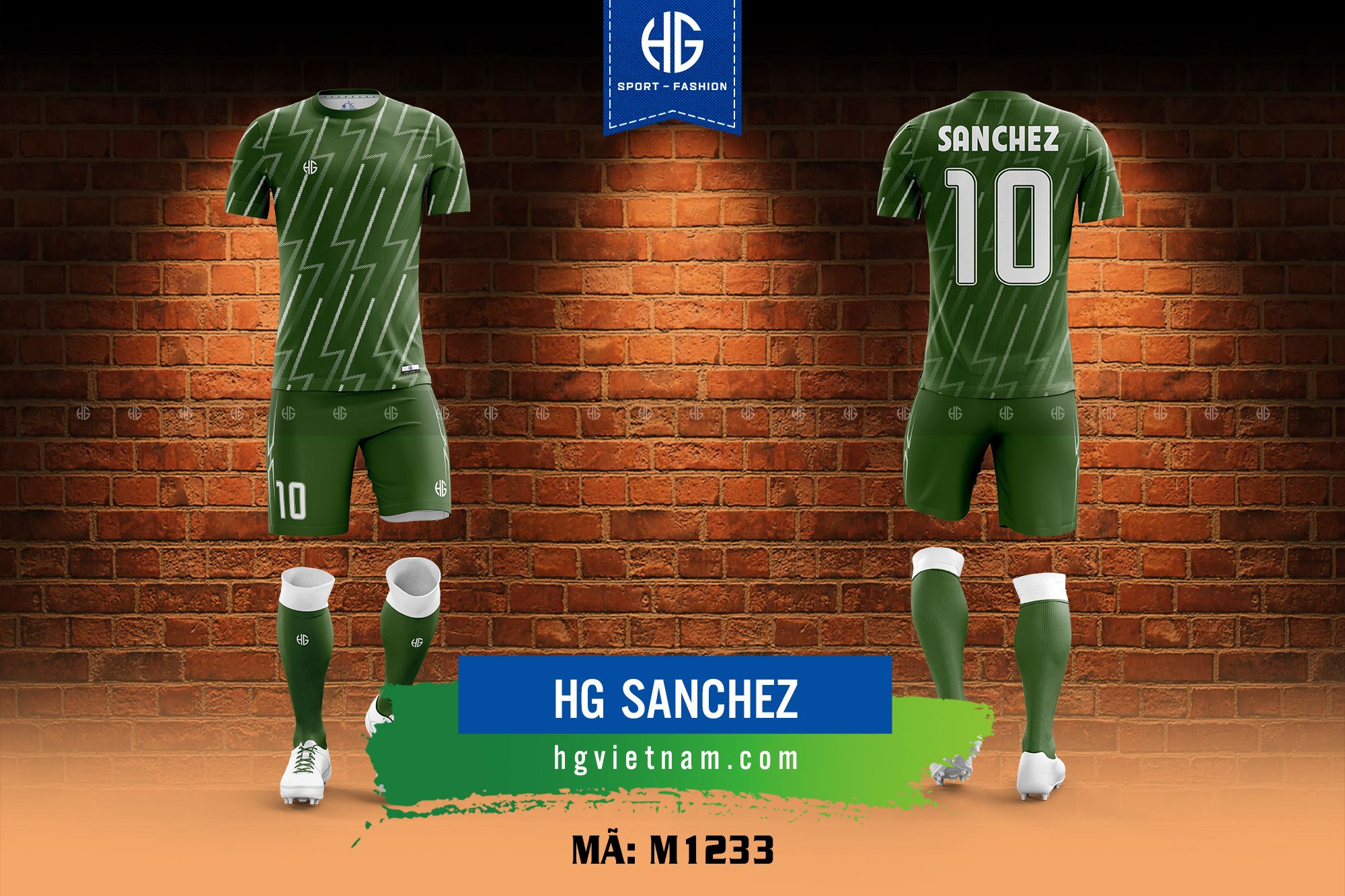  Áo bóng đá thiết kế M1233. HG Sanchez 