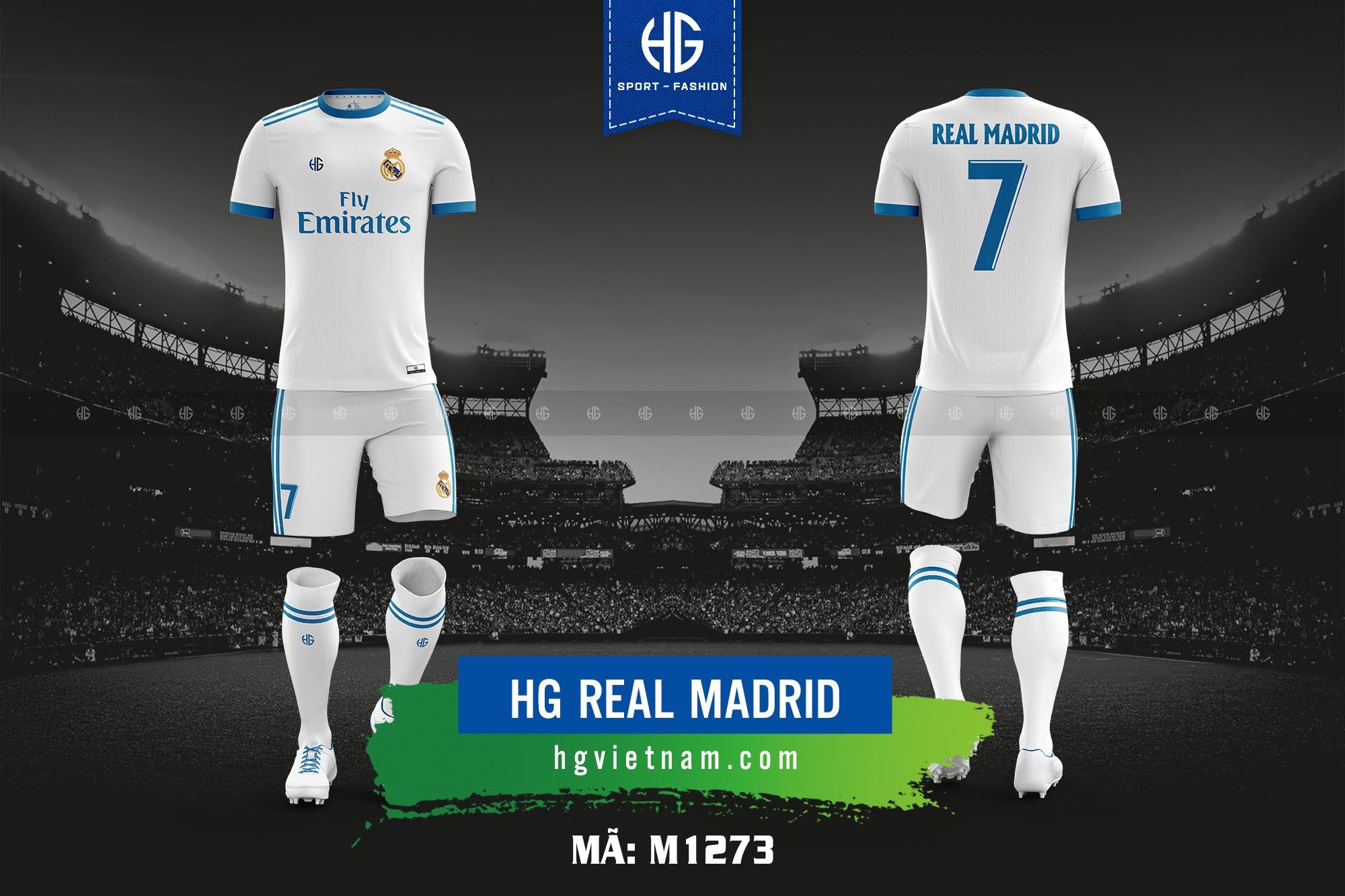  Áo bóng đá câu lạc bộ M1273. HG Real Madrid 