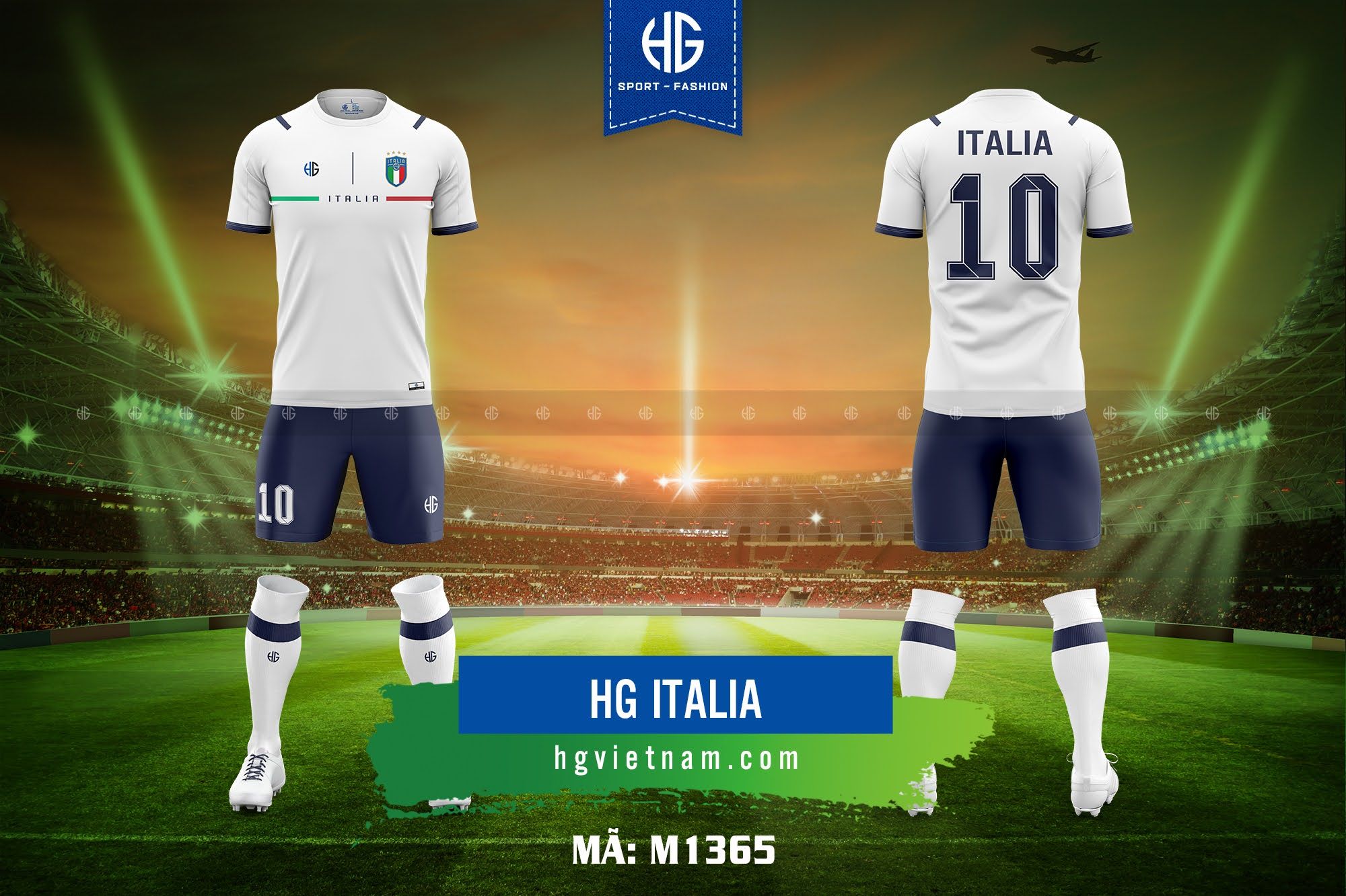  Áo bóng đá đội tuyển Ý M1365. HG Italia 