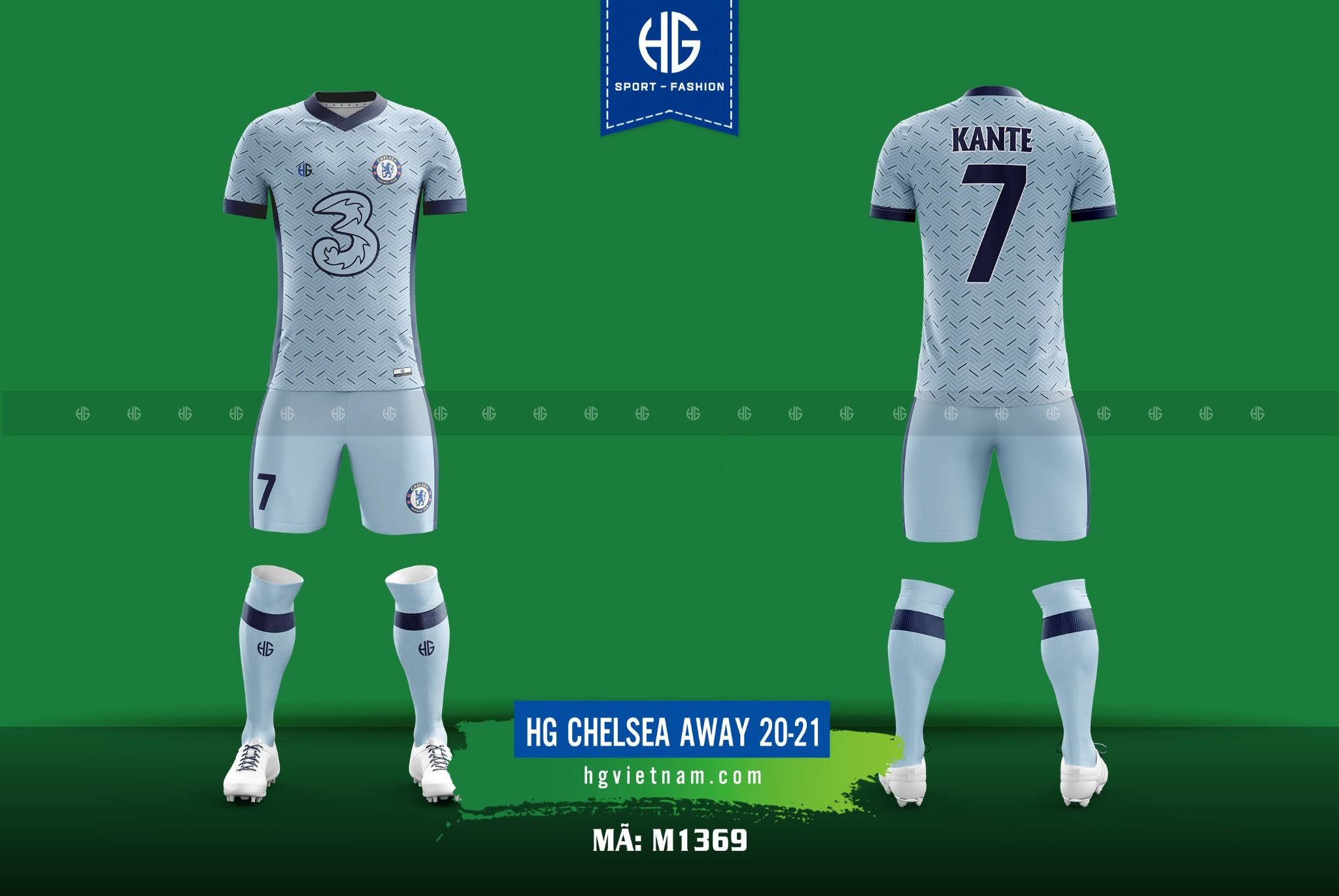  Áo bóng đá câu lạc bộ M1369. HG Chelsea Away 20-21 