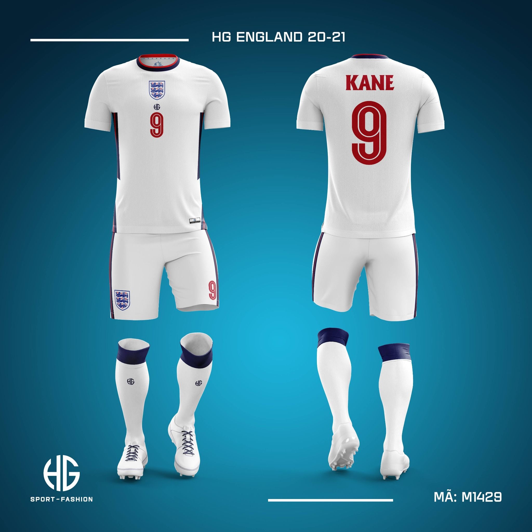  Áo bóng đá đội tuyển Anh M1429. HG England 20-21 