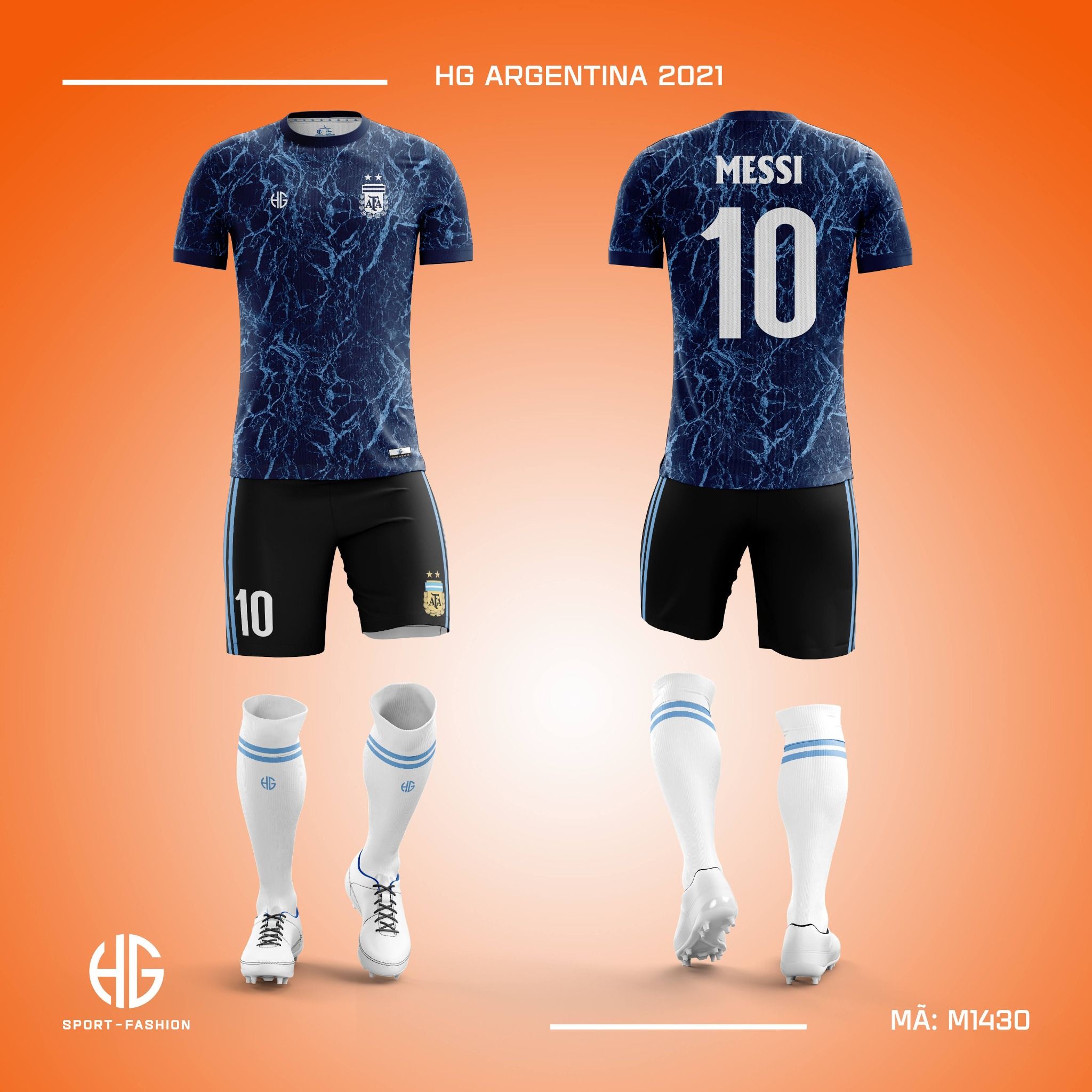  Áo bóng đá đội tuyển Argentina 2021 M1430. HG 