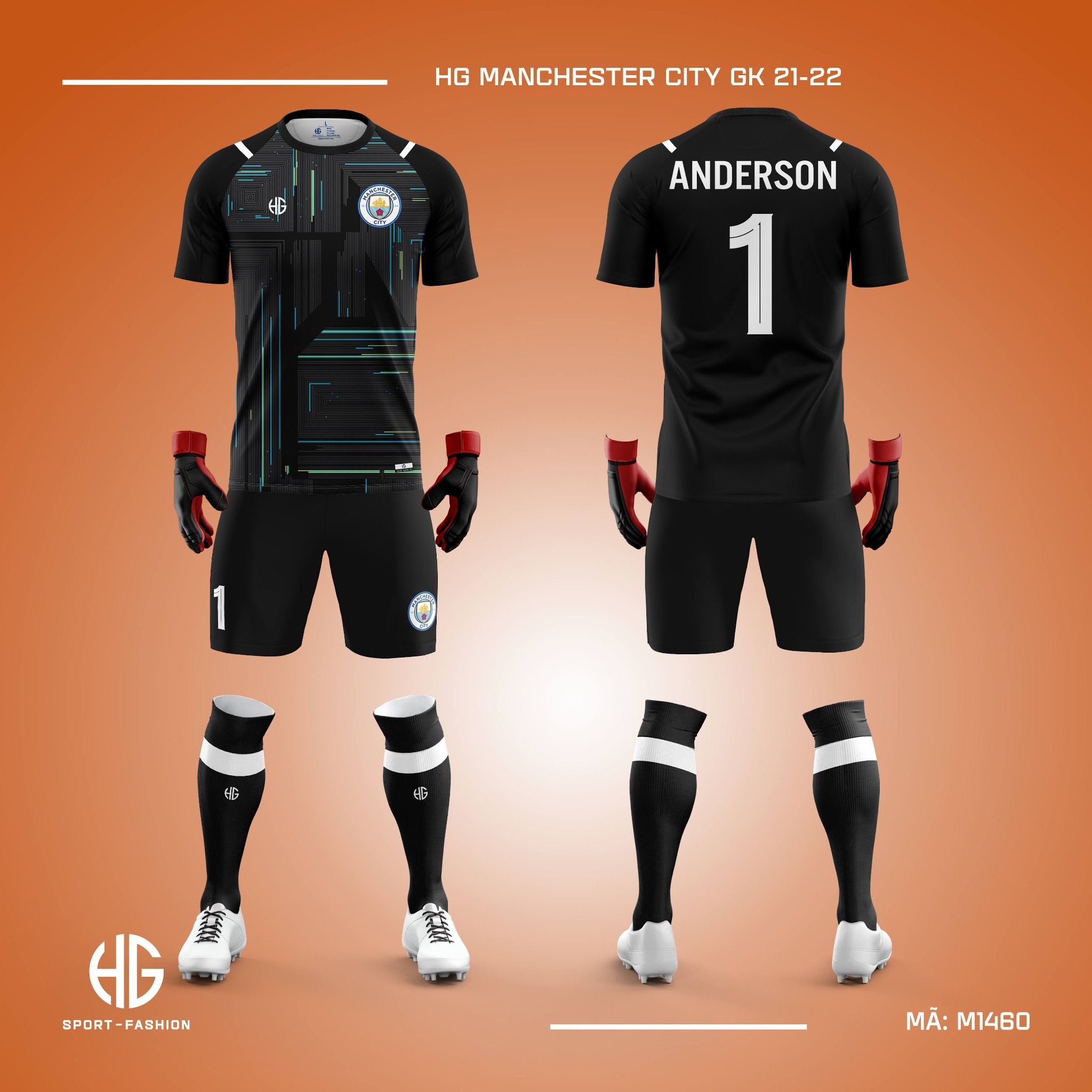  Áo bóng đá câu lạc bộ M1460. HG Manchester City GK 21-22 