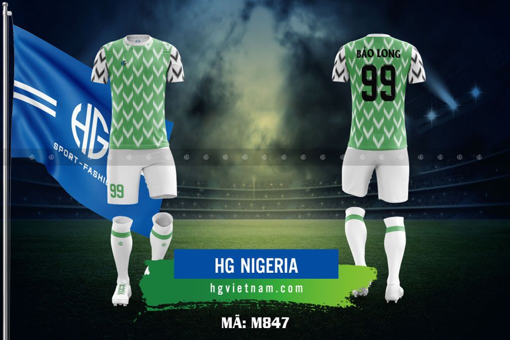  Áo bóng đá đội tuyển Nigeria M847. HG 