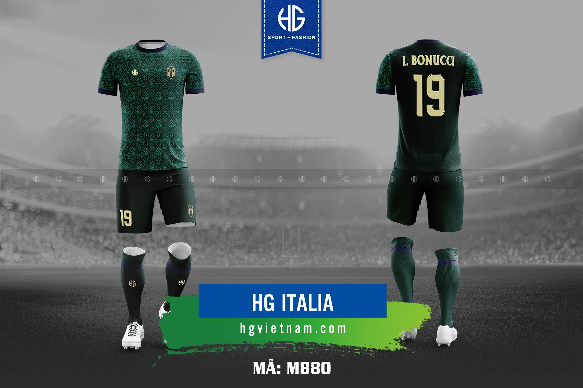  Áo bóng đá đội tuyển Ý M880. HG Italia 