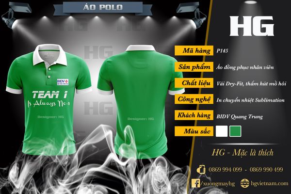  Tổng hợp mẫu áo đồng phục polo màu xanh lá 