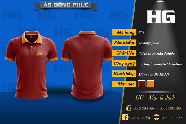  Tổng hợp mẫu áo đồng phục polo màu đỏ 