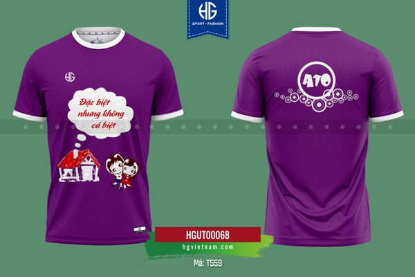  Áo đồng phục cấp 2 màu tím T559 