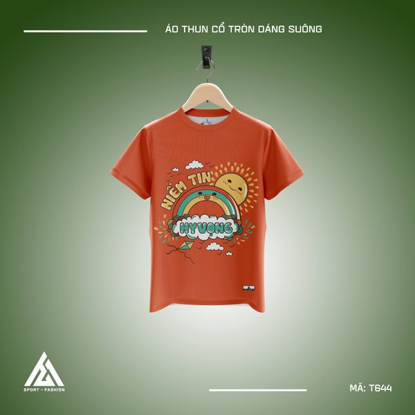  Áo đồng phục học sinh cấp 2 màu cam T644 