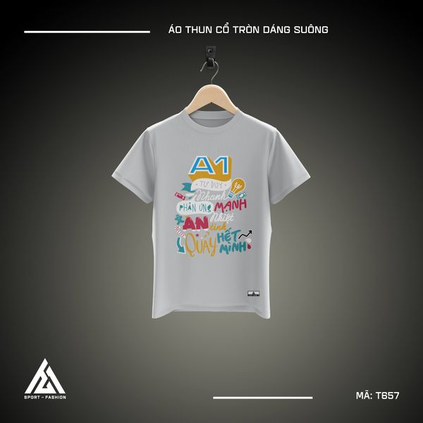  Áo đồng phục học sinh cấp 2 màu ghi T657 