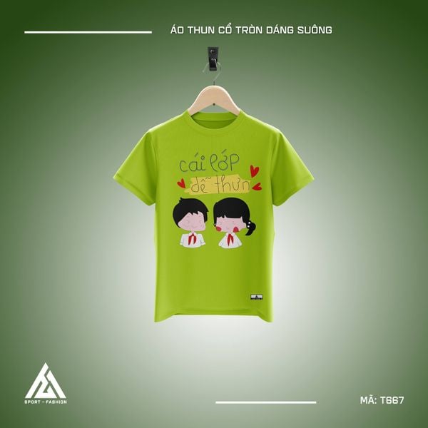  Áo đồng phục cấp 2 màu xanh lá T667 