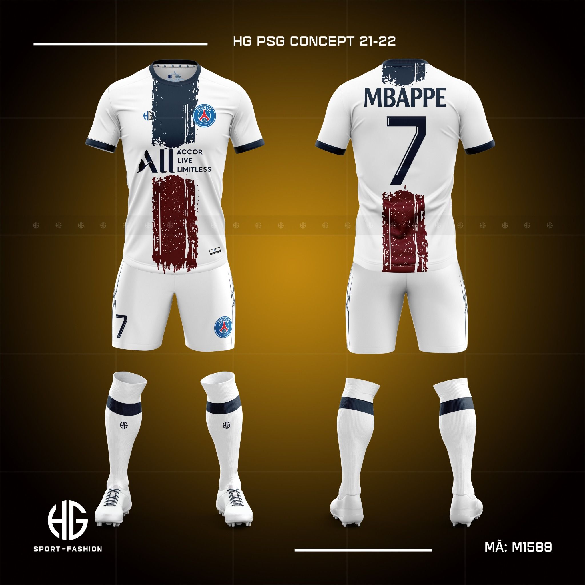  Áo bóng đá câu lạc bộ M1589. HG PSG Concept 21-22 