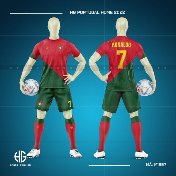  Áo bóng đá đội tuyển Bồ Đào Nha M1997. HG Portugal Home 2022 