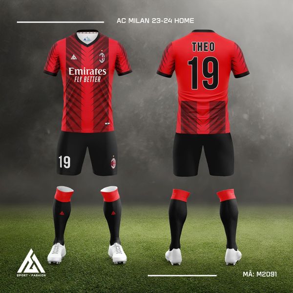  Bộ bóng đá câu lạc bộ AC Milan 23-24 Home M2091 