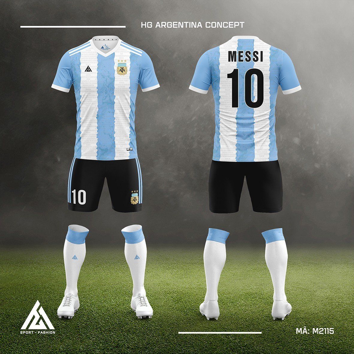  Bộ bóng đá đội tuyển Argentina Concept M2115 