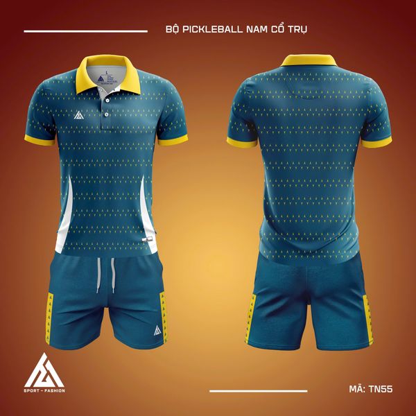  Đồng phục pickleball cổ trụ màu xanh lạ mắt TN55 