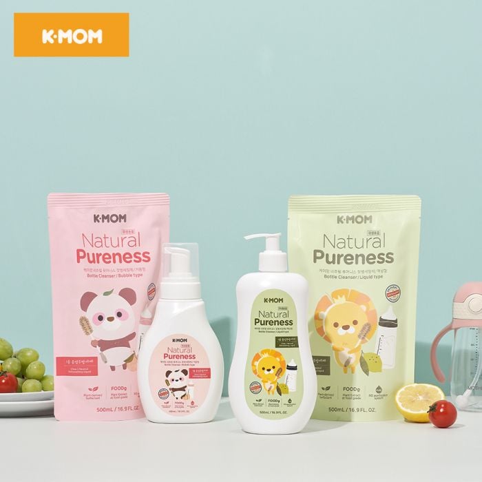 Nước rửa bình, rau quả chiết xuất từ trà xanh K-MOM Pureness 500 ml