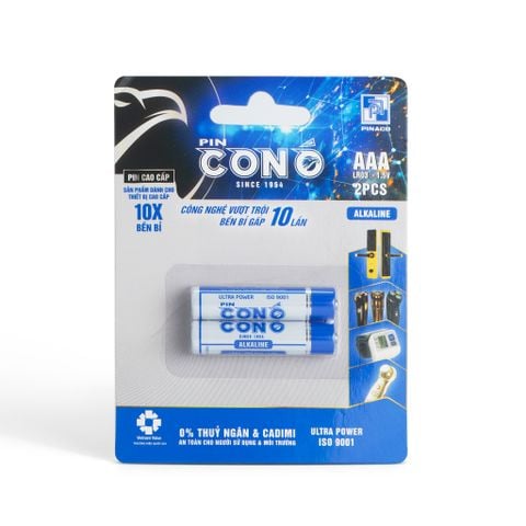  Pin Con Ó Alkaline LR03 - Size AAA - Vỉ 2 viên 