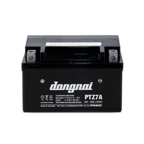  Ắc quy khô miễn bảo dưỡng Đồng Nai PTZ7A - 12V - 7Ah 