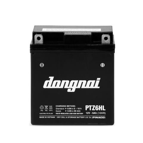  Ắc quy khô miễn bảo dưỡng Đồng Nai PTZ6HL - 12V - 6Ah 