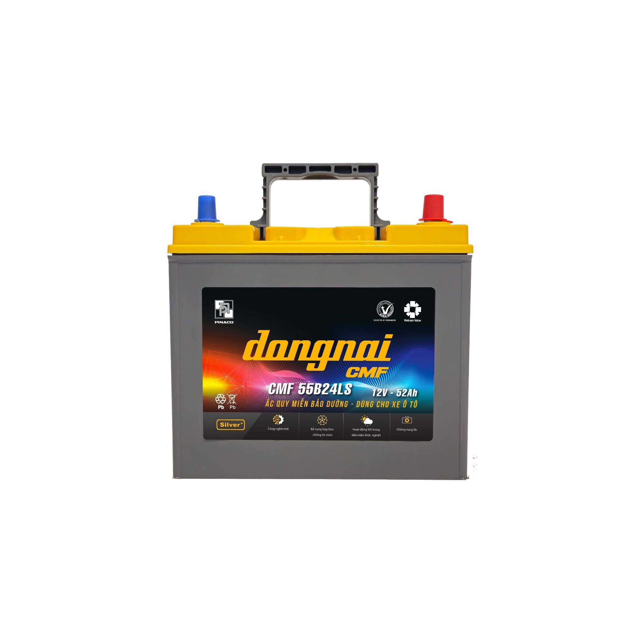  Ắc quy khô miễn bảo dưỡng Đồng Nai CMF 55B24LS - 12V - 52Ah 