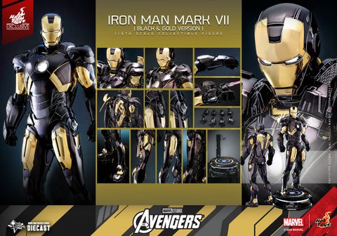 [ ĐÃ PHÁT HÀNH - ORDER ] HOT TOYS EXCLUSIVE - HOT TOYS MMS741D31 - The Avengers - 1/6th scale Iron Man Mark VII (Black and Gold Version)