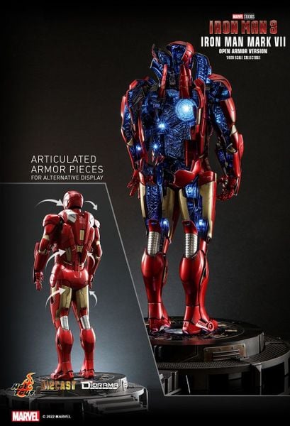 [ ĐÃ PHÁT HÀNH - ORDER ] HOT TOYS DS004D51 : IRON MAN 3 IRON MAN MARK VII (OPEN ARMOR VERSION)