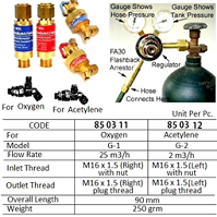 850312 - FLASHBACK ARRESTER FOR GAS CYLINDER REGULATOR, FOR ACETYLENE