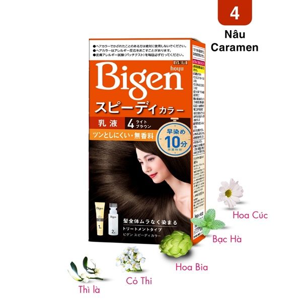 Nhuộm tóc phủ bạc số 4 màu caramen Bigen