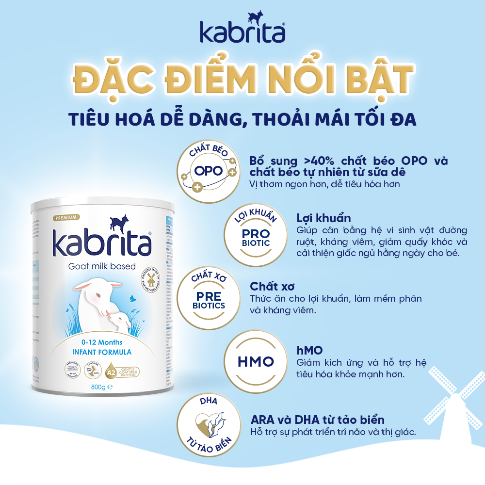  Sữa dê Kabrita Premium Hà Lan số 1 - 800g (cho trẻ 0-12 tháng) 