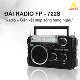  Radio FP-722S thế hệ mới nhiều chức năng, 2 ăng ten, 2 tấm pin năng lượng mặt trời 