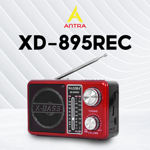 Đài Radio bắt sóng khỏe, nghe nhạc Bluetooth, ghi âm, xuất xứ INDONESIA tặng kèm USB 200 bài hát WAXIBA 895REC 
