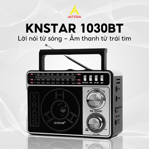  Đài Radio siêu bền, bắt sóng cực khỏe 3 băng, chơi nhạc Bluetooth, USB xuất xứ Indonesia KNSTAR 1030BT 