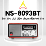  Đài Radio chất liệu gỗ bắt sóng khỏe, điều khiển từ xa, nghe nhạc Bluetooth, USB, điện 220V NNS 8093BT 
