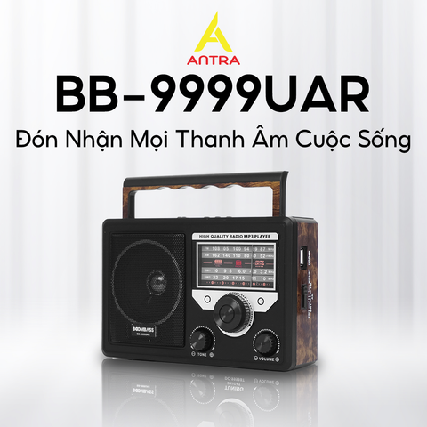  Đài Radio BOOMBASS 9999UAR xuất xứ Thái Lan đầy đủ chức năng nghe nhạc qua USB, thẻ nhớ, bluetooth, bắt sóng cực khỏe 
