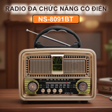  Đài Radio 8091 cổ điển chất liệu gỗ, bắt sóng khỏe, đầy đủ chức năng MP3 Bluetooth, TF, USB 