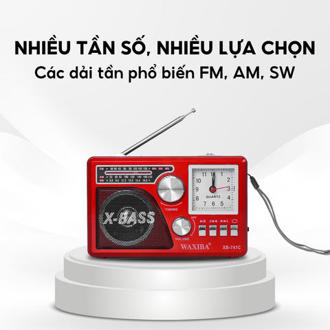  Đài Radio 741URT Xuất Xứ INDONESIA kèm tiện ích đồng hồ, nghe đài nét căng, âm thanh chân thực, sống động 
