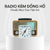  Đài Radio NNS 8898BT thiết kế tân cổ điển, kèm đồng hồ để bàn, bắt sóng cực khỏe đầy đủ tính năng nghe nhạc 