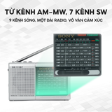  Đài Radio SW - 515BT Bắt Sóng Khỏe AM/FM/SW, Kết Nối Bluetooth, USB, Thẻ Nhớ, Tích Hợp Đèn Pin Tiện Lợi, BH 12Thg 